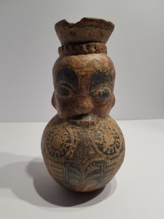 Pre Columbian Mayan Aztec Wari Anthropomorphic Vessel Ceramic Vase Jug Artifact