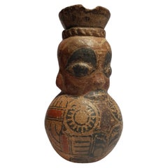 Pre Columbian Mayan Aztec Wari Anthropomorphic Vessel Ceramic Vase Jug Artifact