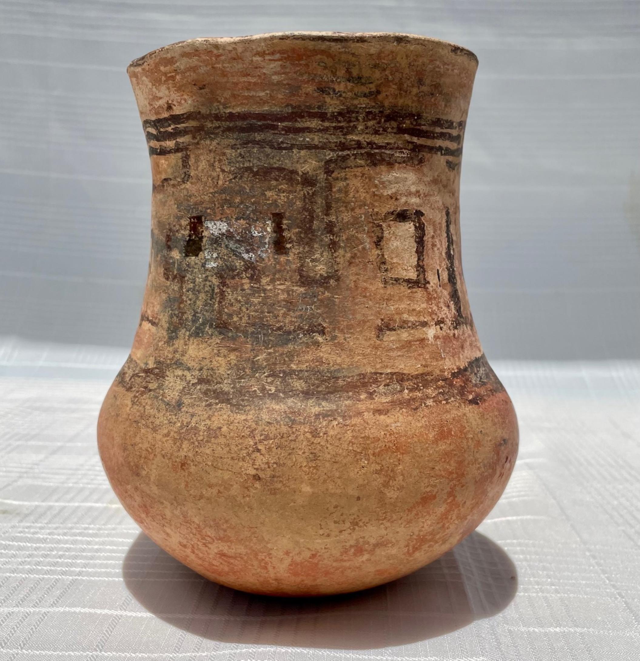Mexican Pre-Columbian Mayan Terracotta Vessel with Glyphs