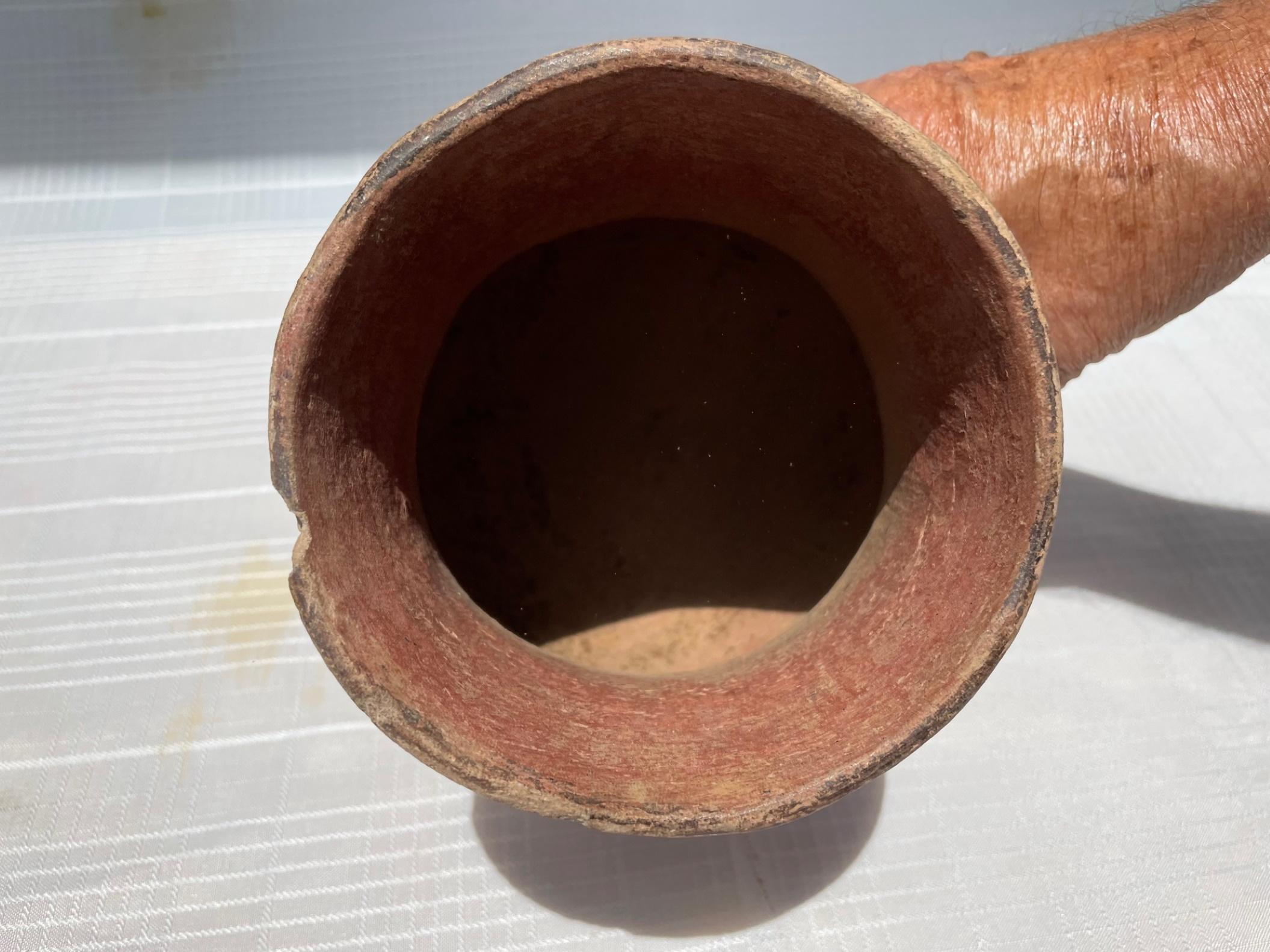 Pre-Columbian Mayan Terracotta Vessel with Glyphs For Sale 2