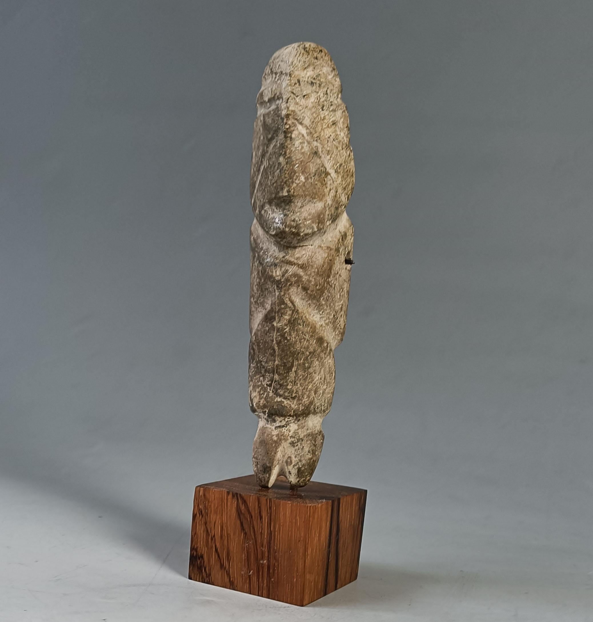 Mexican Pre Columbian Mezcala Stone Pendant Axe god Figure Ancient Mexico For Sale