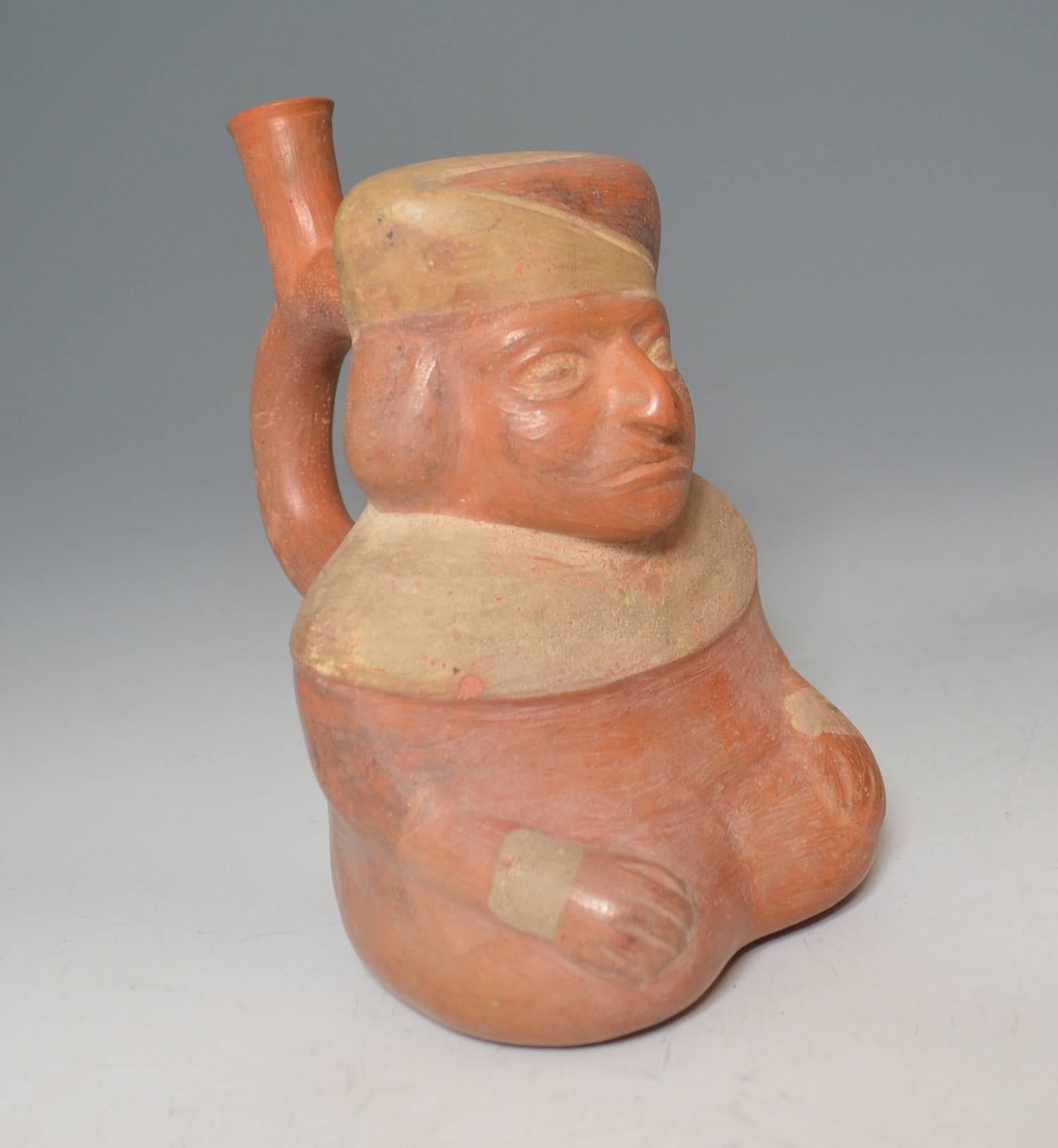 Mexican Pre Columbian Moche Stirrup Vessel Ancient South America