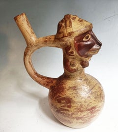 Pre Columbian Moche Transformational Anthropomorphic Stirrup Vessel