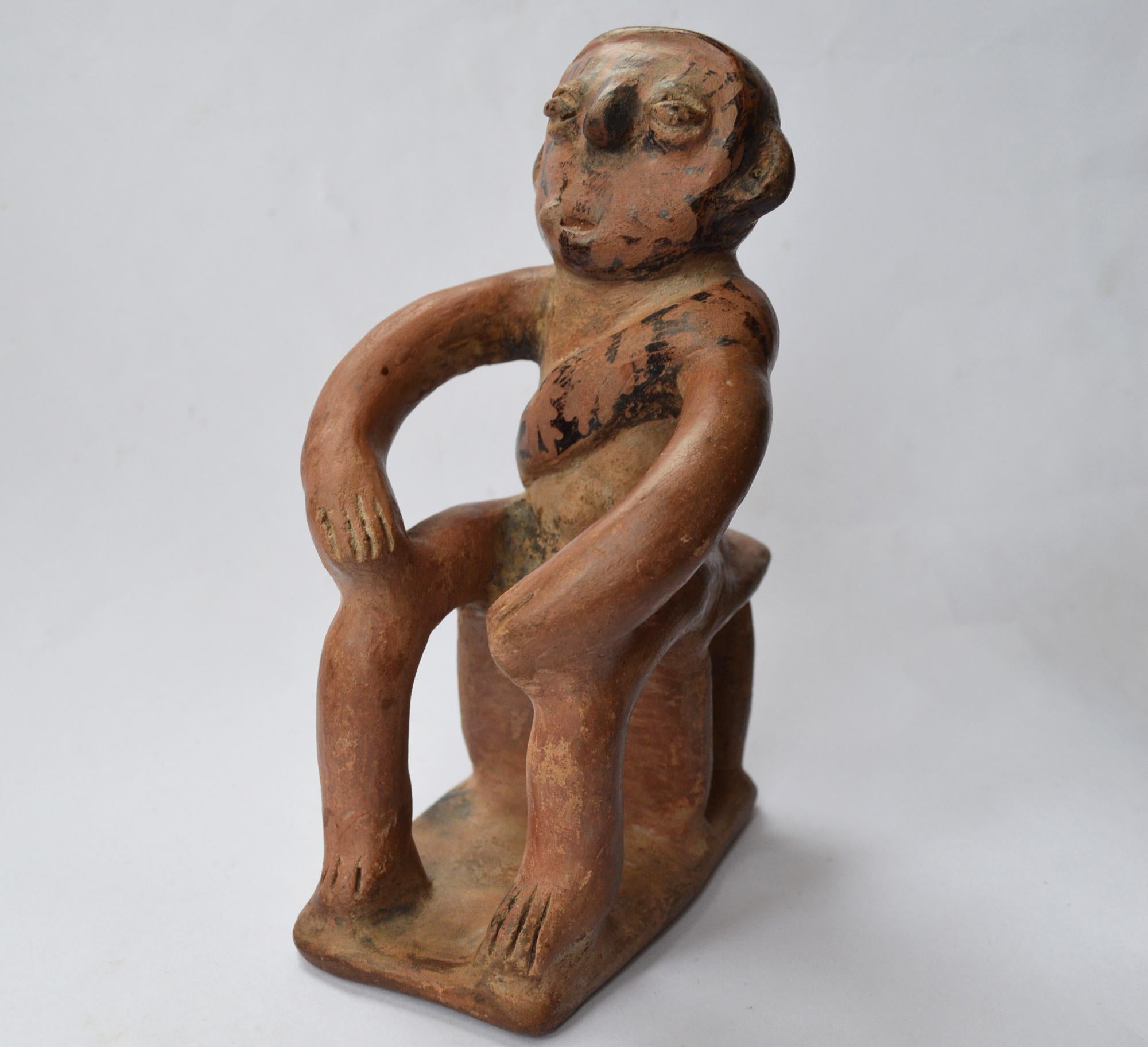 Colombian Pre Columbian Narino Carchi Coquero Coca chewer Figure Columbia For Sale