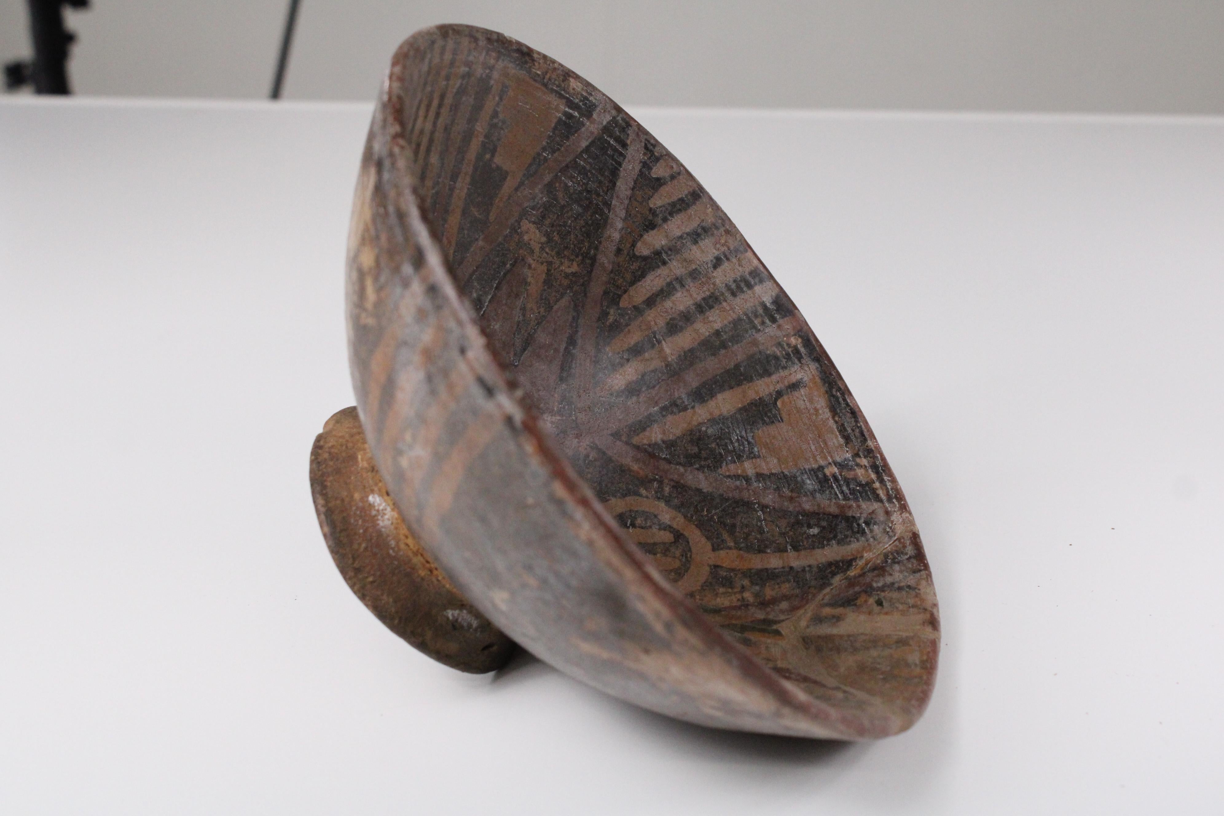 Hand-Crafted Pre-Columbian Nariño Footed Polychrome Bowl For Sale