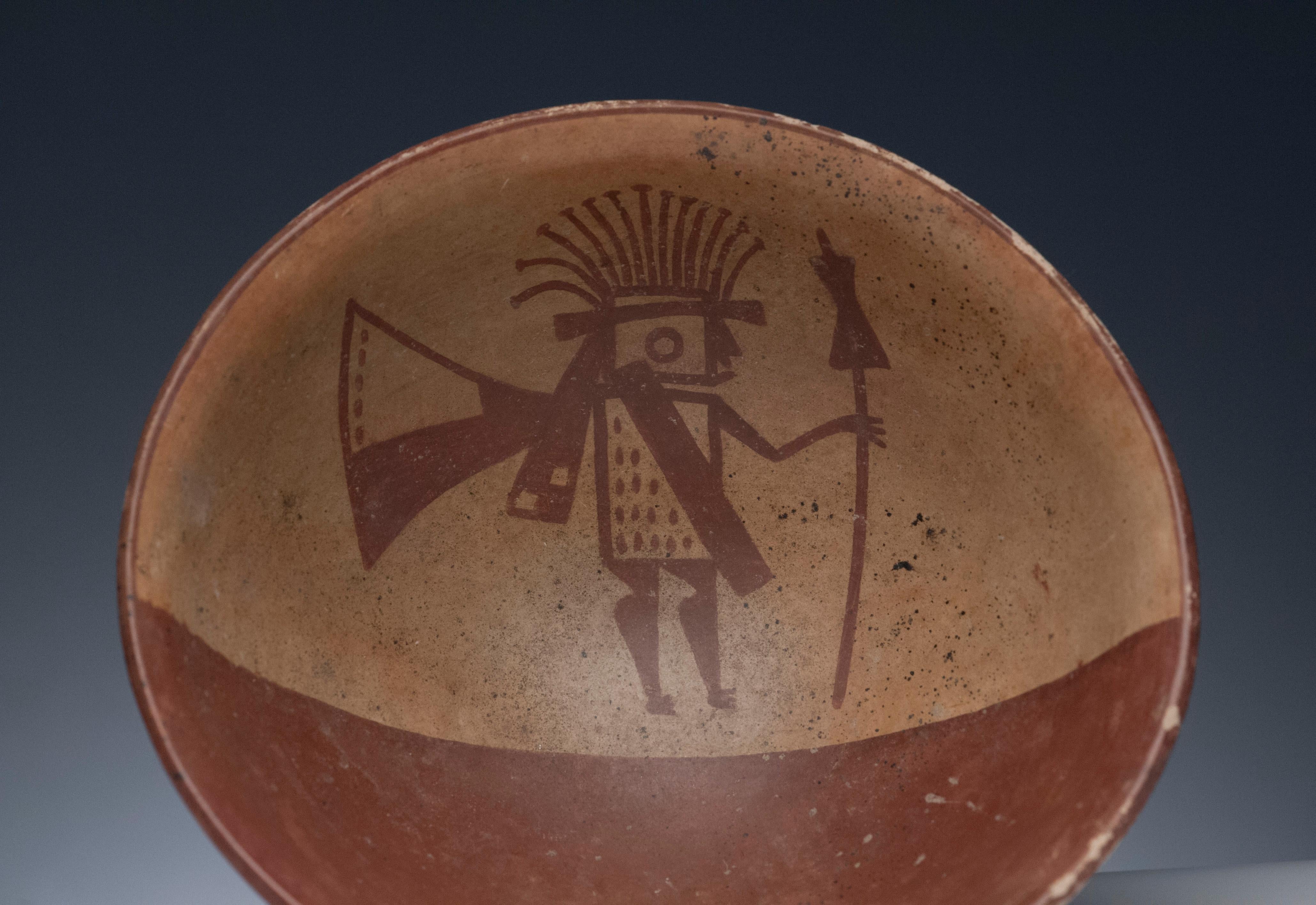 Pottery Pre-Columbian Narino Warrior Bowl
