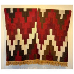 Antique Pre-Columbian Nazca Nasca Stepped Textile Tunic Poncho Peru