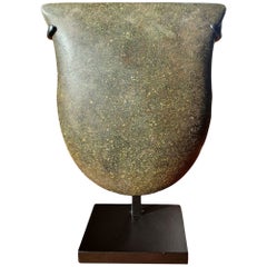 Pre-Columbian Neolithic Valdivia Stone Axe in Andesite on a Custom Metal Stand