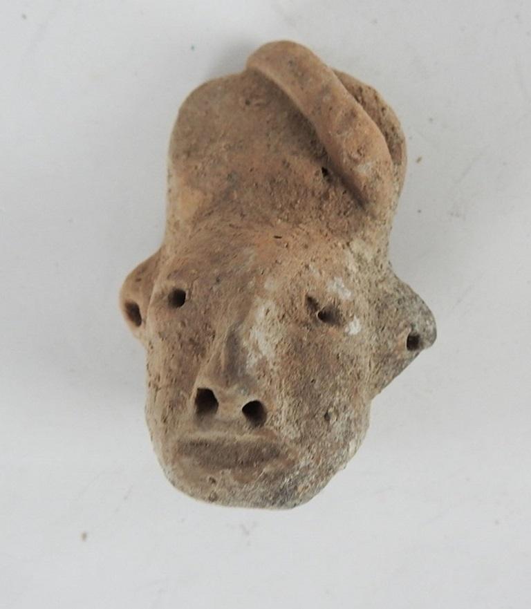 Collection de fragments de têtes de poterie précolombienne - Lot de 5 en vente 2