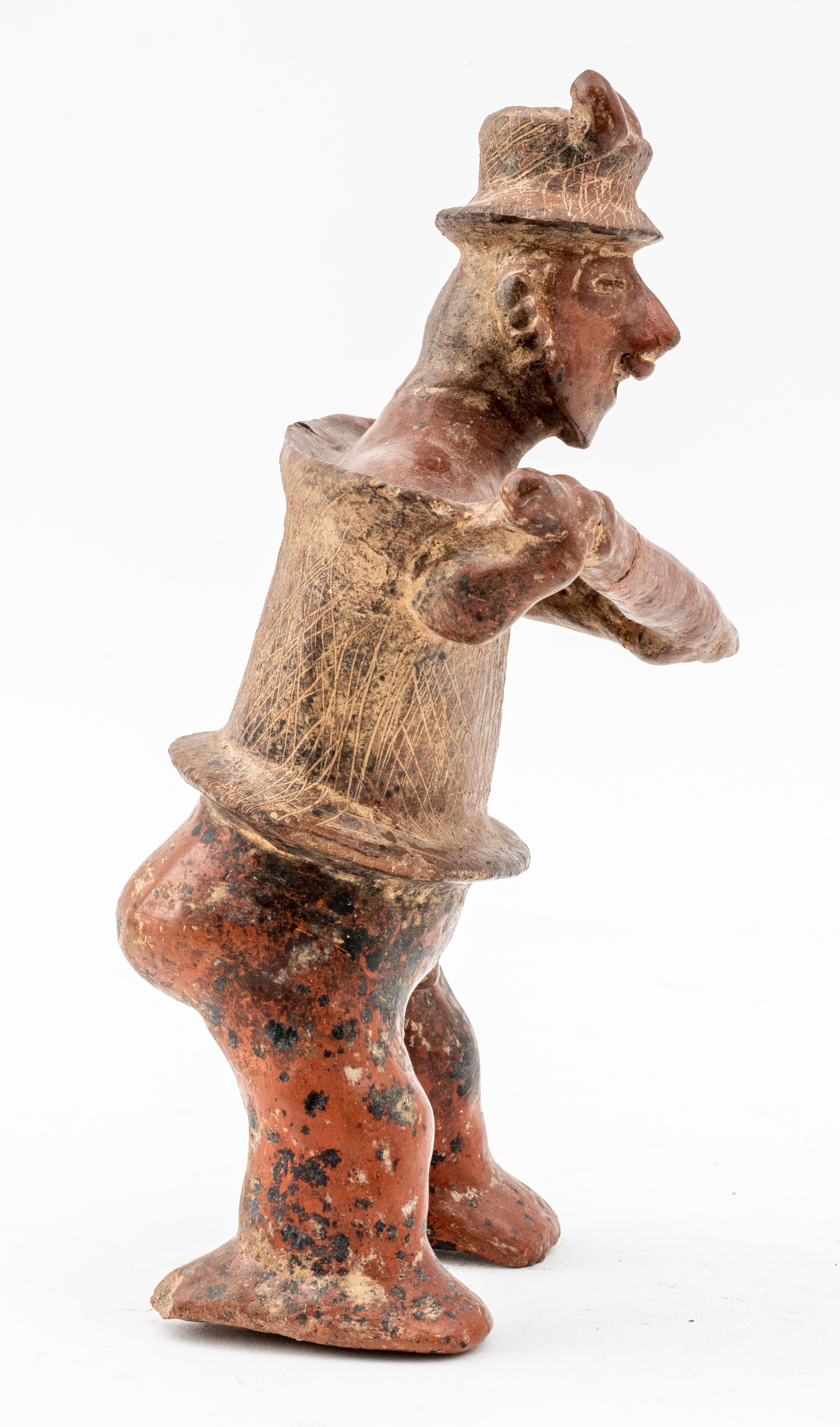 18th Century and Earlier Pre-Columbian Pottery Nayarit Warrior Form Figure