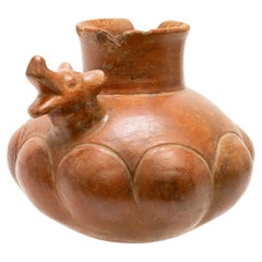 Pre-Columbian Prehistoric Large Pottery Dog Head