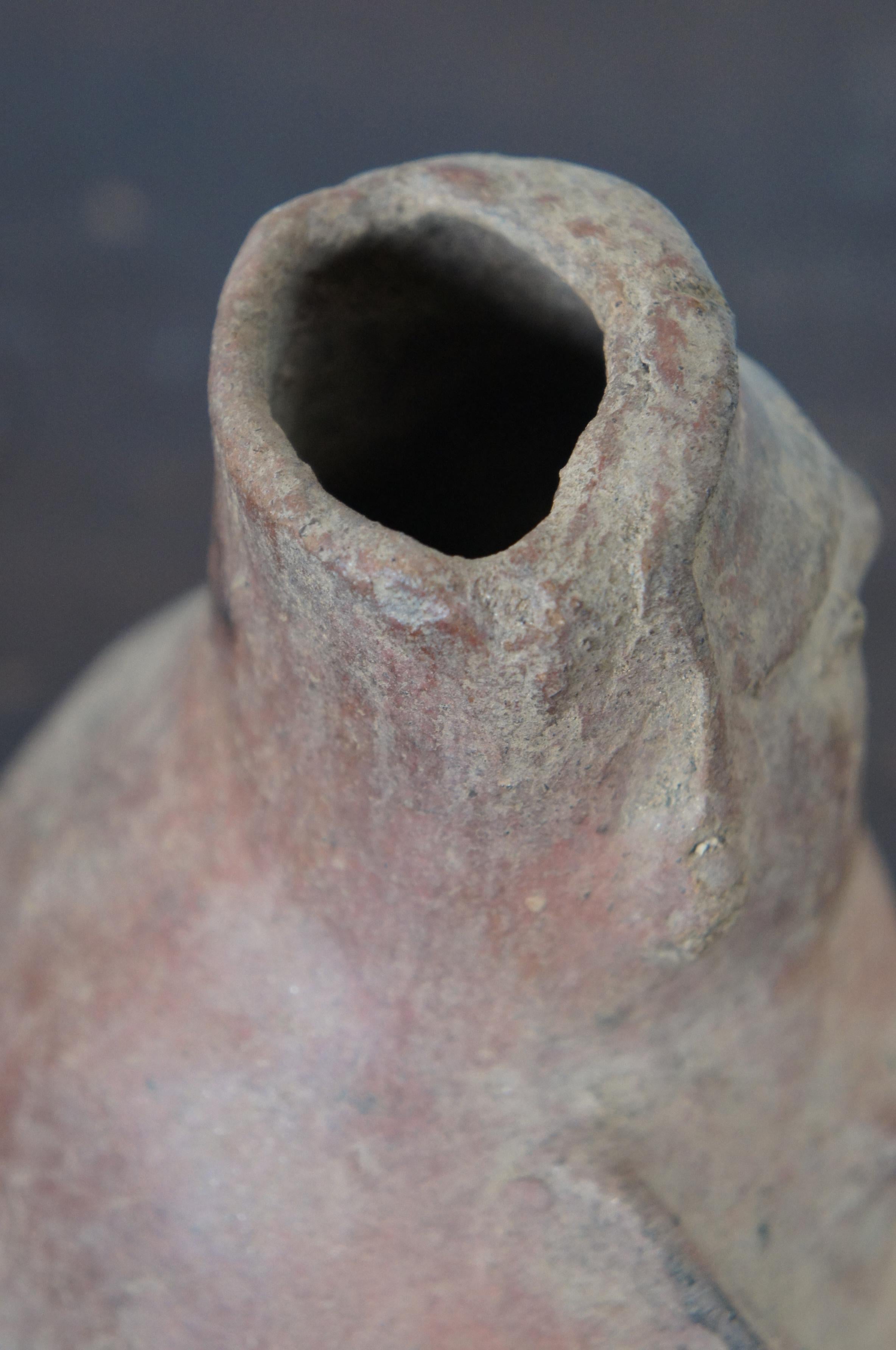 Pre Columbian Primitive Clay Female Effigy Fertility Vessel Vase Pot Jar 4