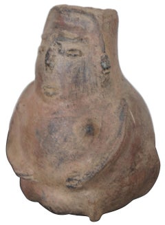 Pre Columbian Primitive Clay Female Effigy Fertility Vessel Vase Pot Jar