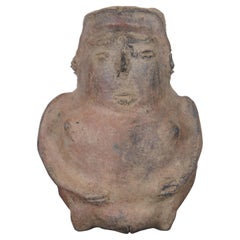 Pre Columbian Primitive Clay Female Effigy Fertility Vessel Vase Pot Jar