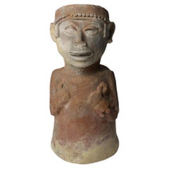 Pre-Columbian Seltene Beeindruckende Große Azteken Urne Top Mexiko