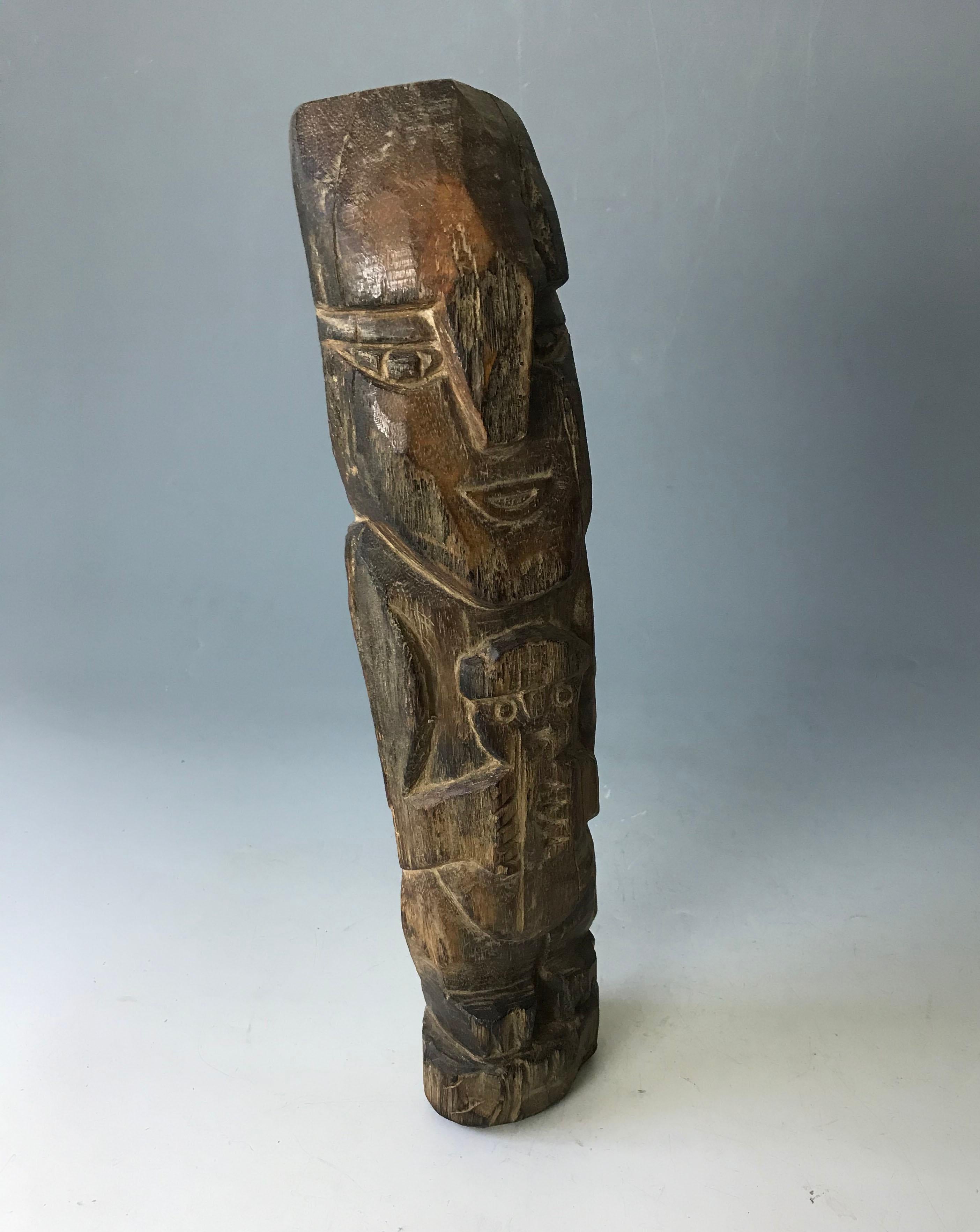 Pre Columbian Rare Lambayeque Wood Figure For Sale at 1stDibs