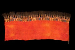 Pre-Columbian Red Gauze with Muñecas Figures, Proto-Nazca Peru, 100 BC-300 AD