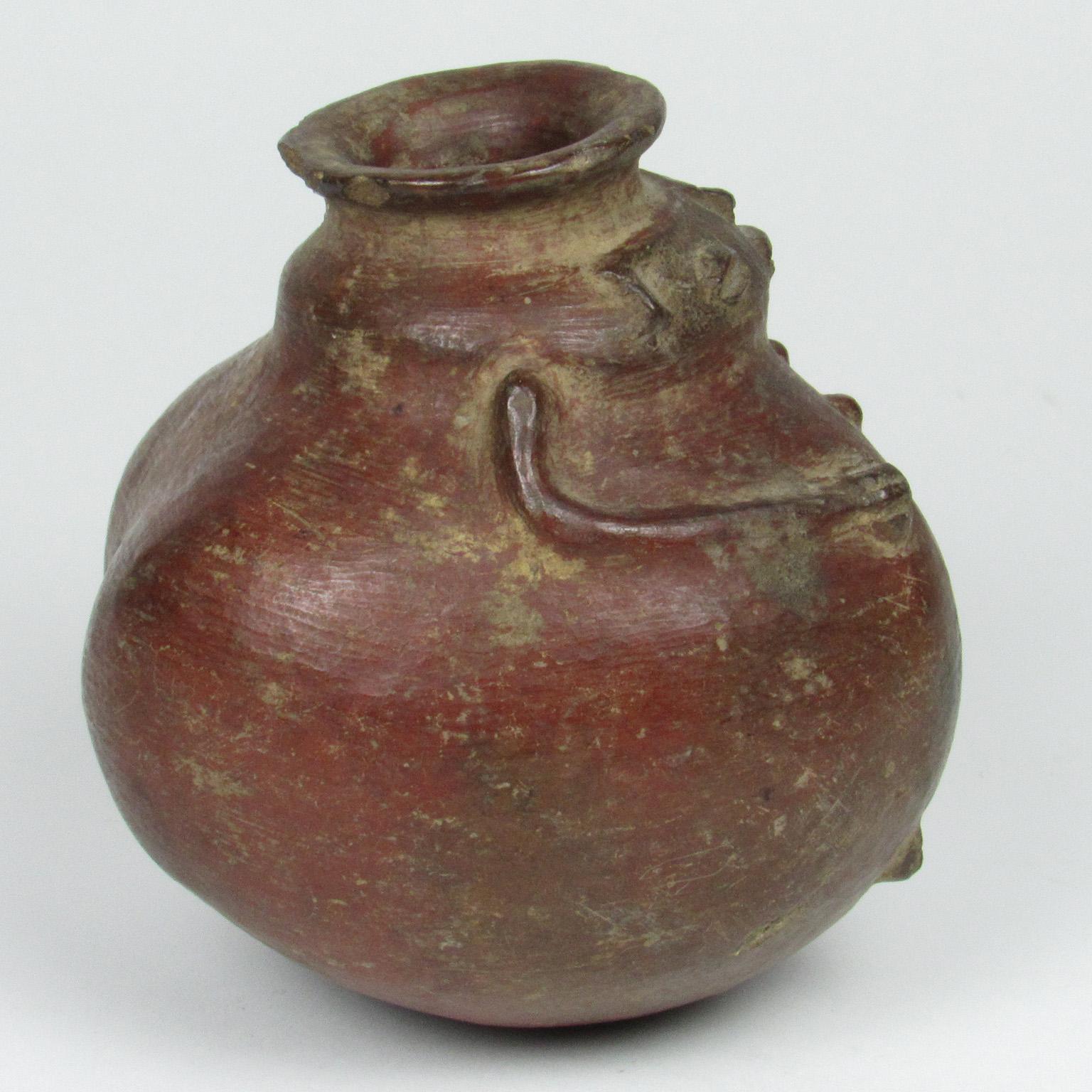 Terracotta Pre-Columbian Redware Female Form Vessel For Sale