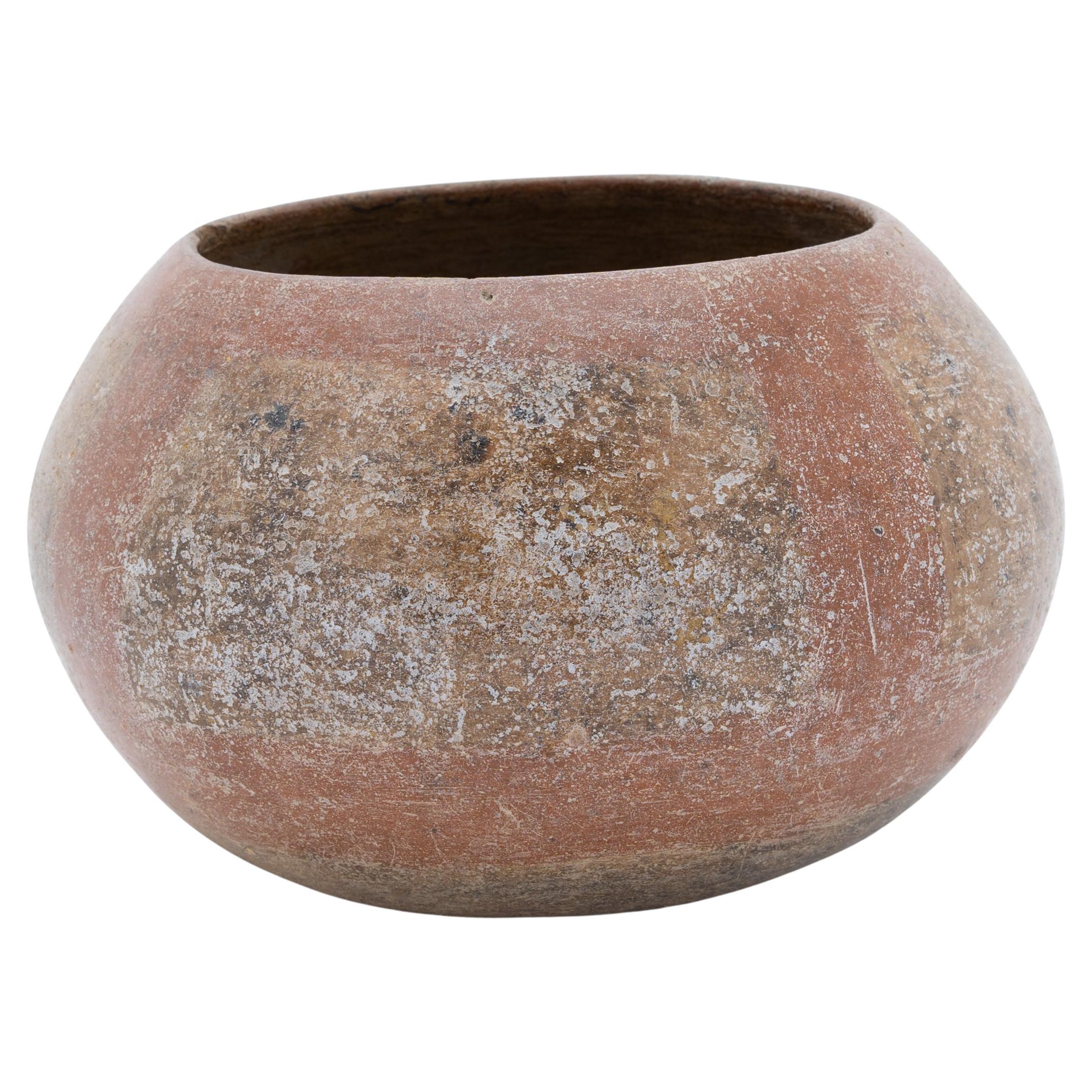 Pre-Columbian Round Redware Jar For Sale
