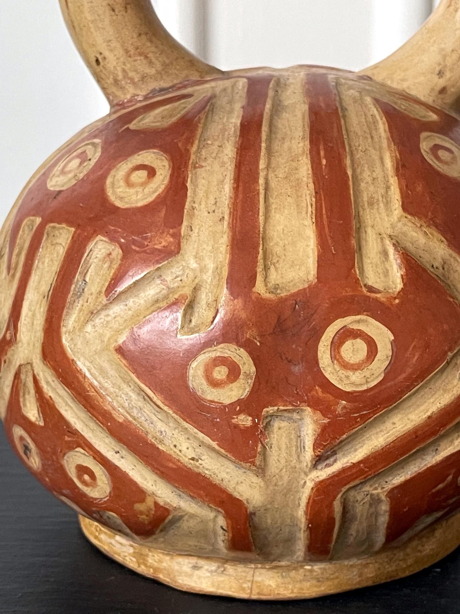 Pre-Columbian Stirrup Vessel from Moche Culture For Sale 5