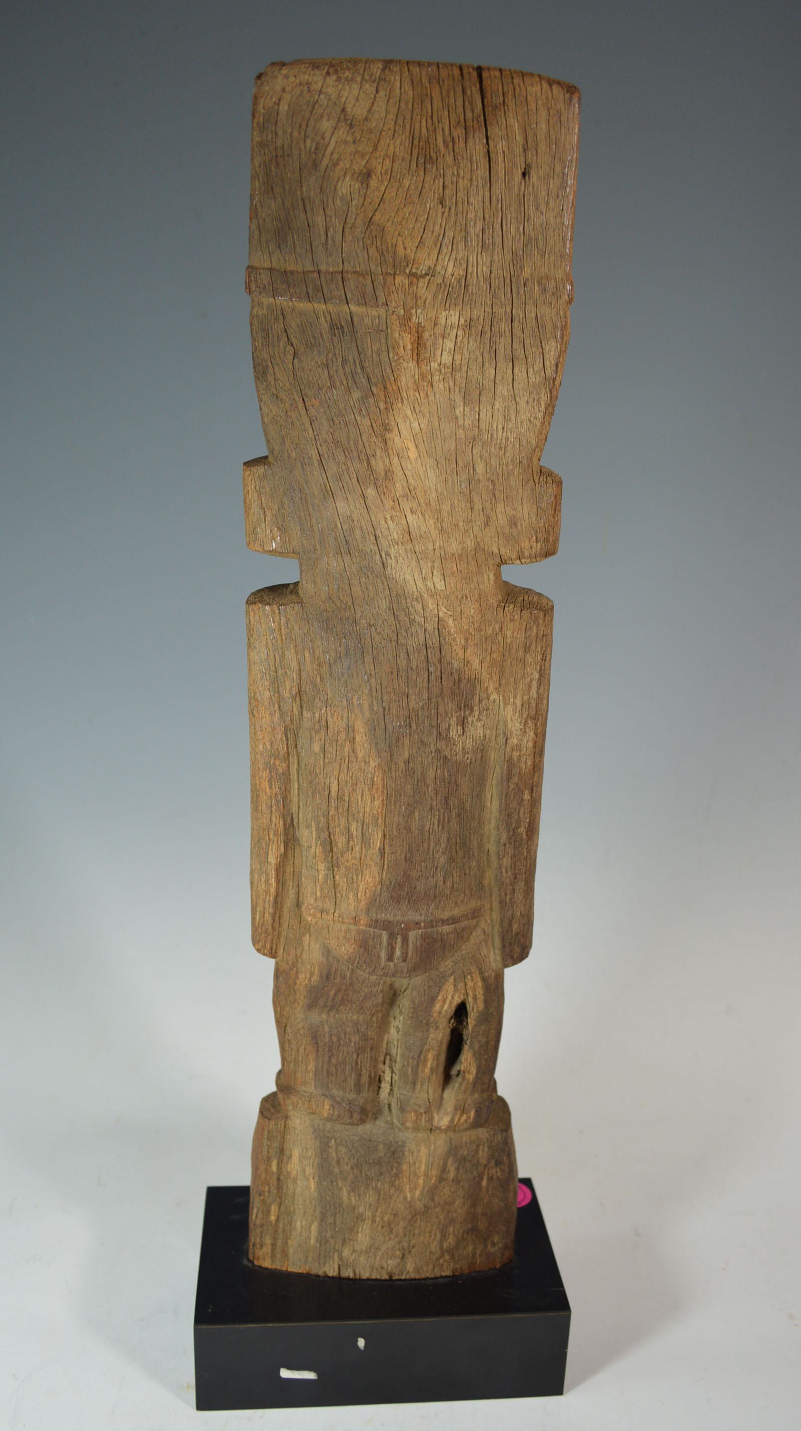 Peruvian Pre Columbian Stunning Large Chimú Wood Marker Figure Ex Sothebys