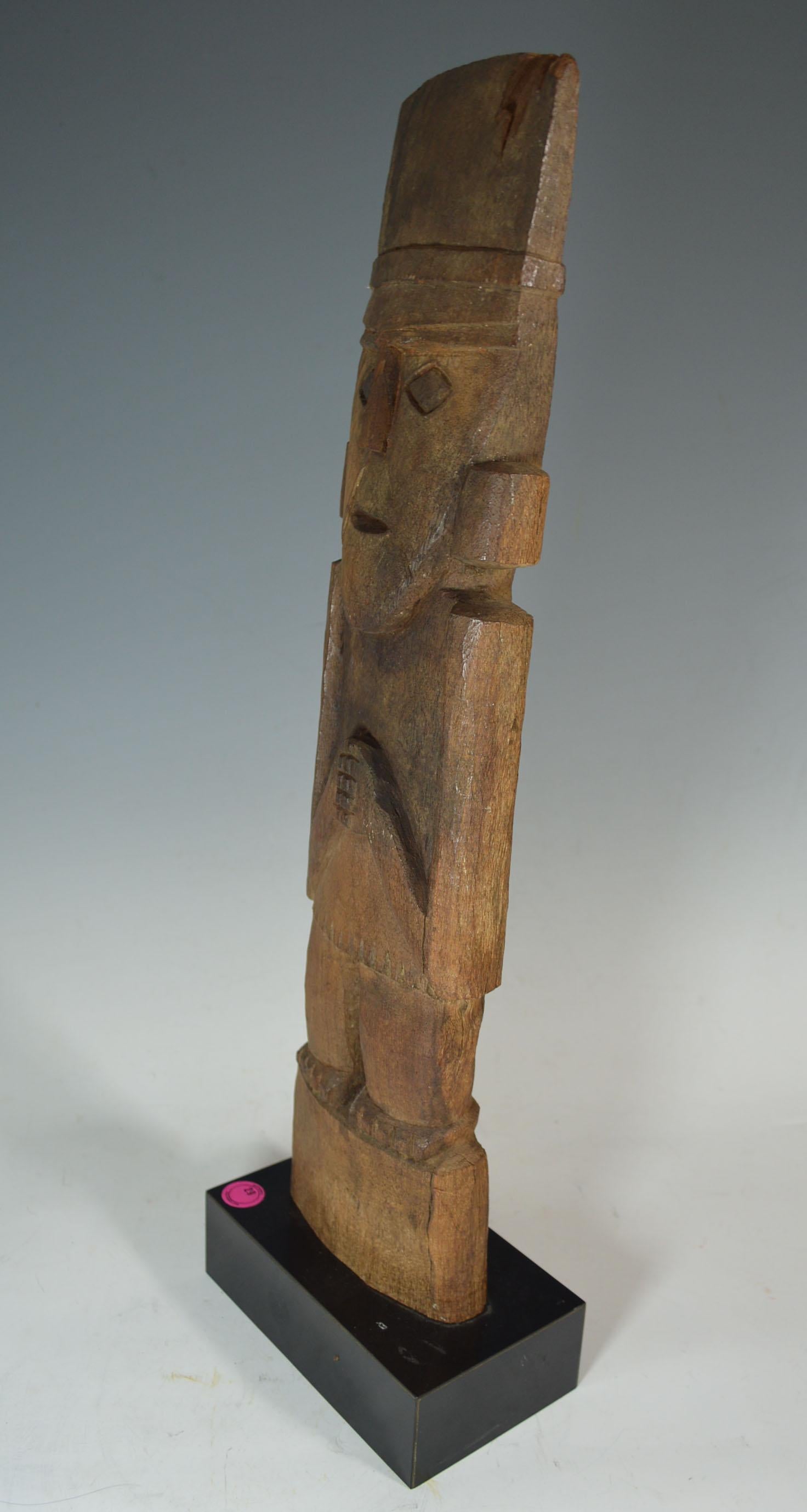 18th Century and Earlier Pre Columbian Stunning Large Chimú Wood Marker Figure Ex Sothebys