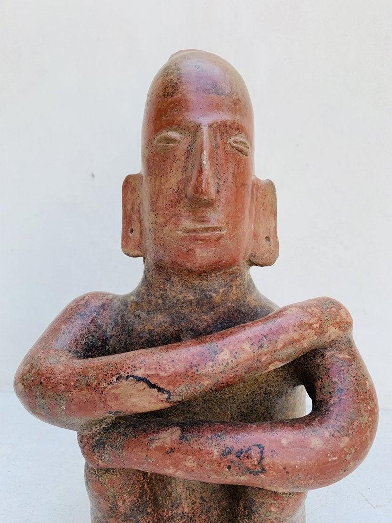 Pre Columbian Style Clay Sculpture In Good Condition In Los Angeles, CA