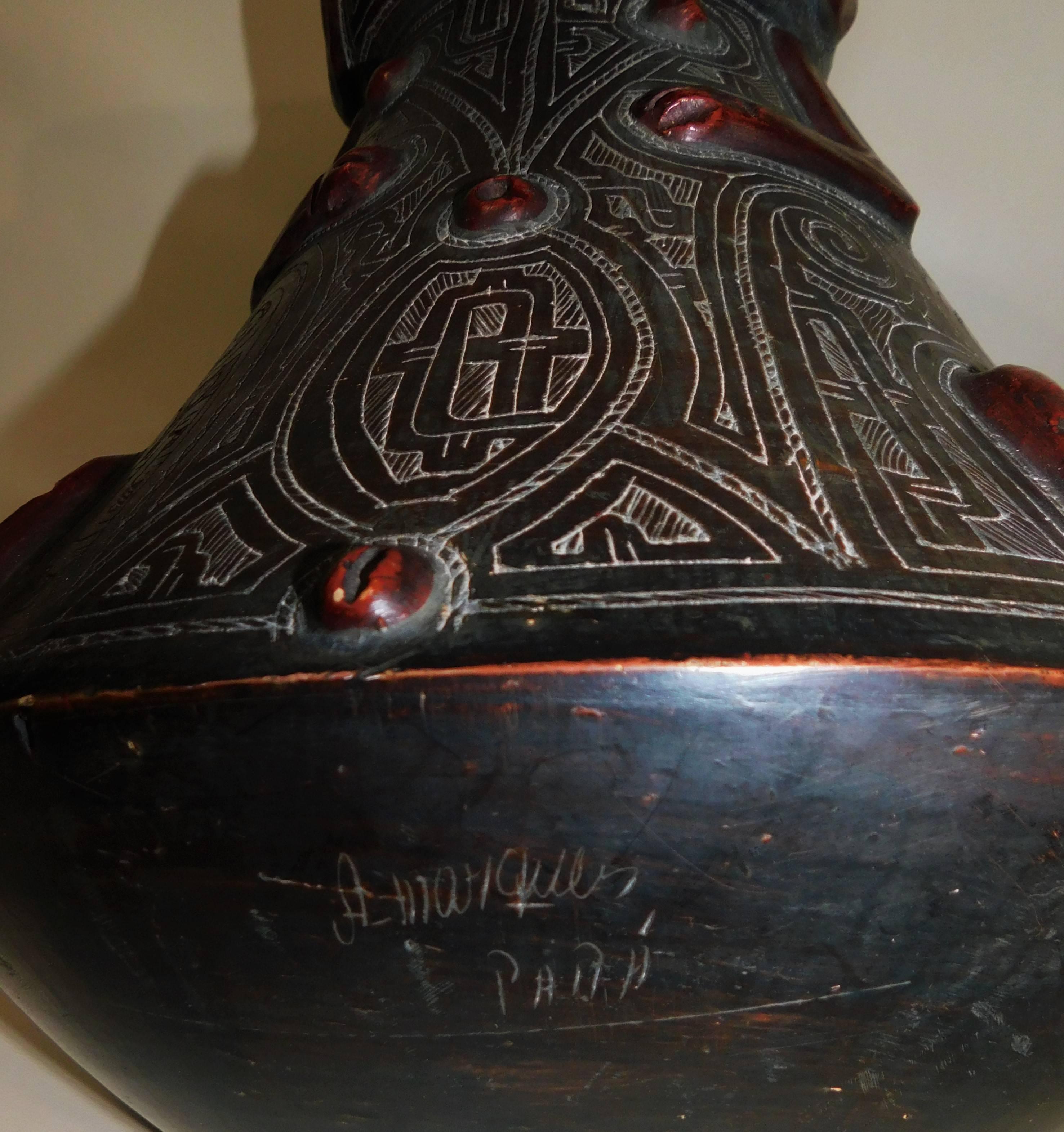 Pre-Columbian Style Figurative Art Pottery Vase 4