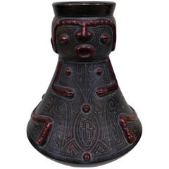 Pre-Columbian Style Figurative Art Pottery Vase