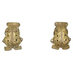 Pre-Columbian Style Frog Vermeil Earrings