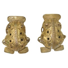 Pre-Columbian Style Frog Vermeil Earrings