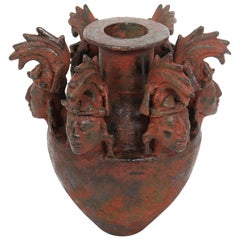Pre-Columbian Style Large Figurehead Floor Vase