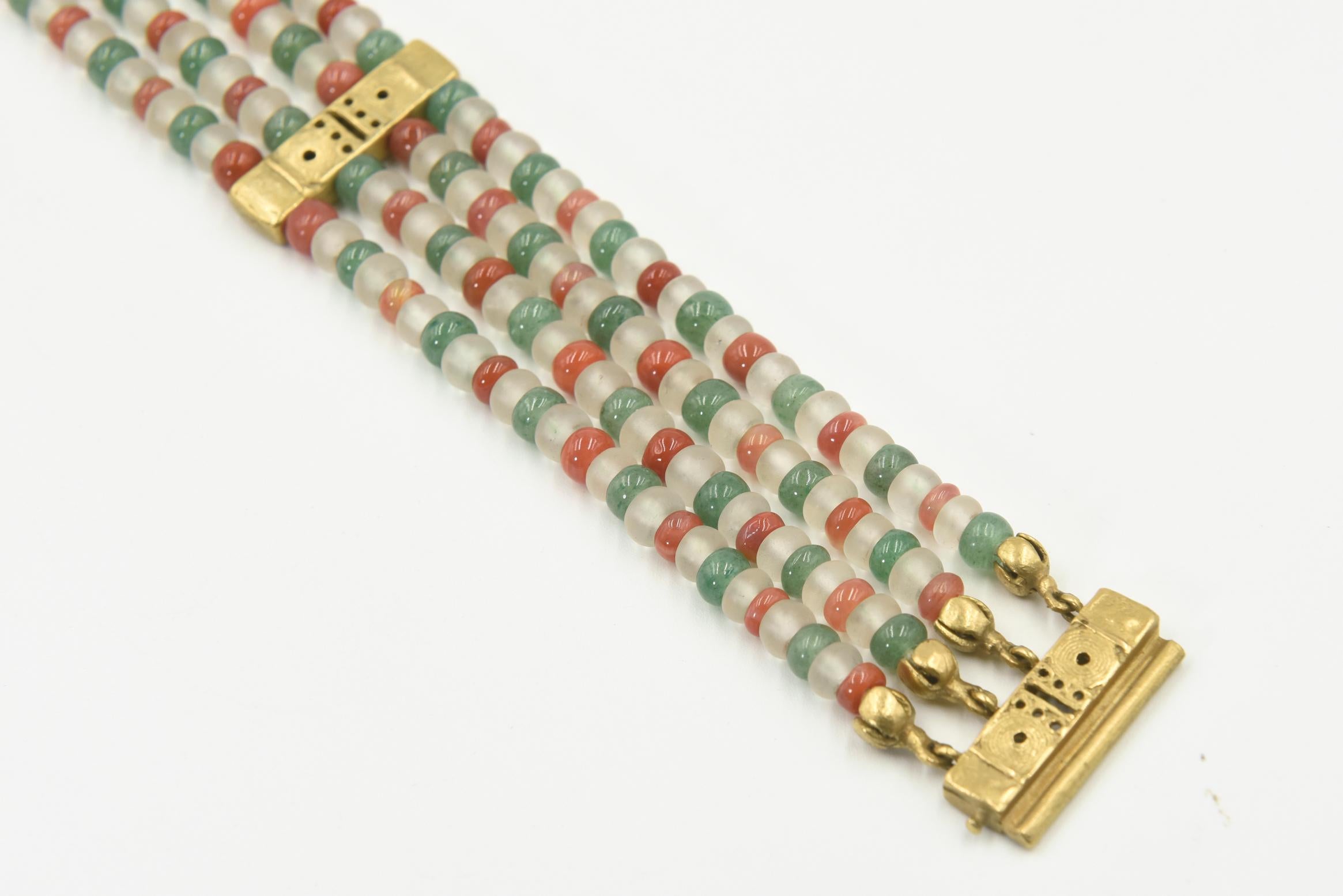 Halskette/Armband/Ohrring im präkolumbianischen Stil, Sinu Tumbaga Toucan-Tooth Edelstein im Angebot 5