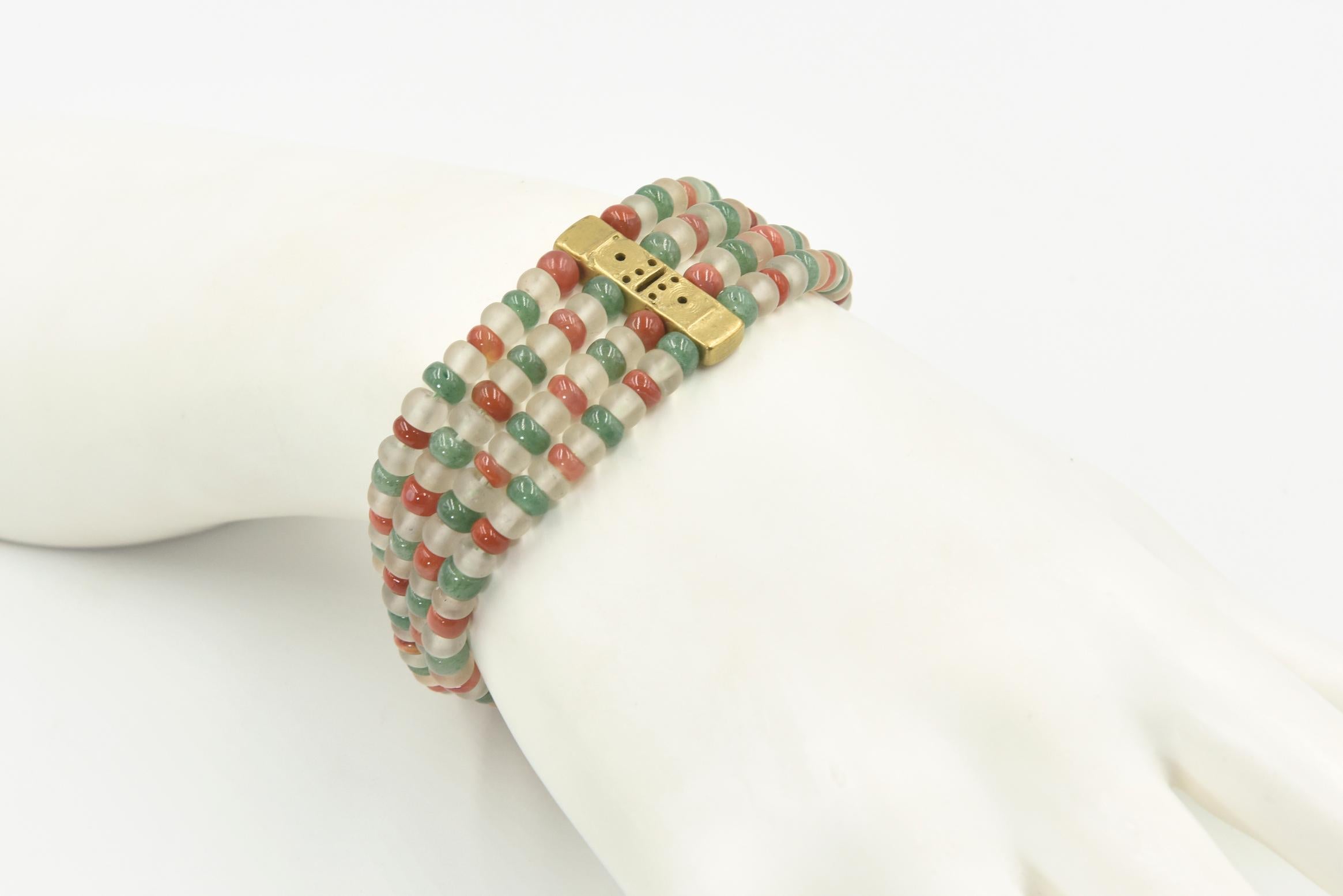 Halskette/Armband/Ohrring im präkolumbianischen Stil, Sinu Tumbaga Toucan-Tooth Edelstein im Angebot 3