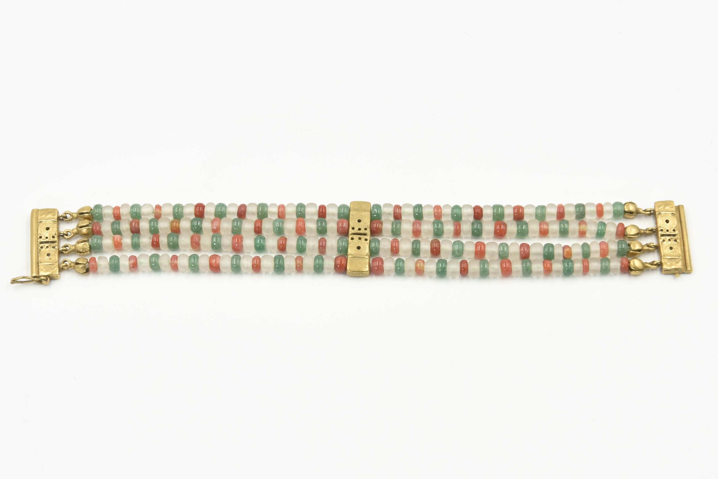 Halskette/Armband/Ohrring im präkolumbianischen Stil, Sinu Tumbaga Toucan-Tooth Edelstein im Angebot 4