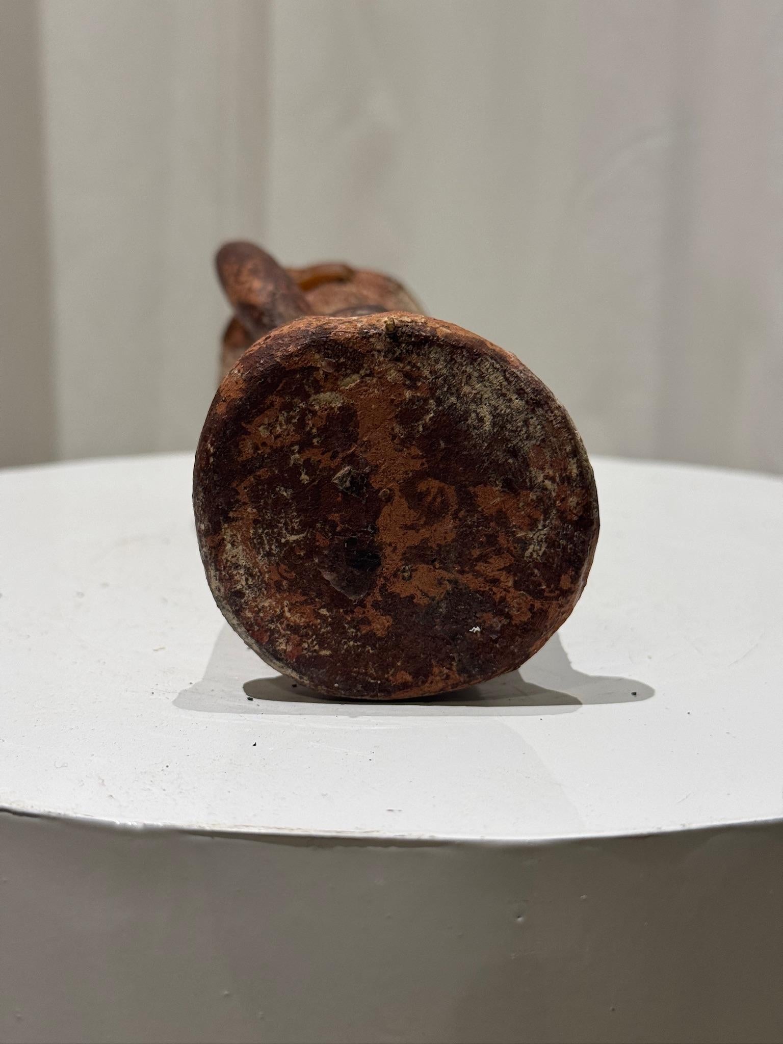 Pre-Columbian Style Terracotta Ritual Figure with Raised Arms For Sale 1