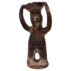 Pre-Columbian Style Terracotta Ritual Figure with Raised Arms