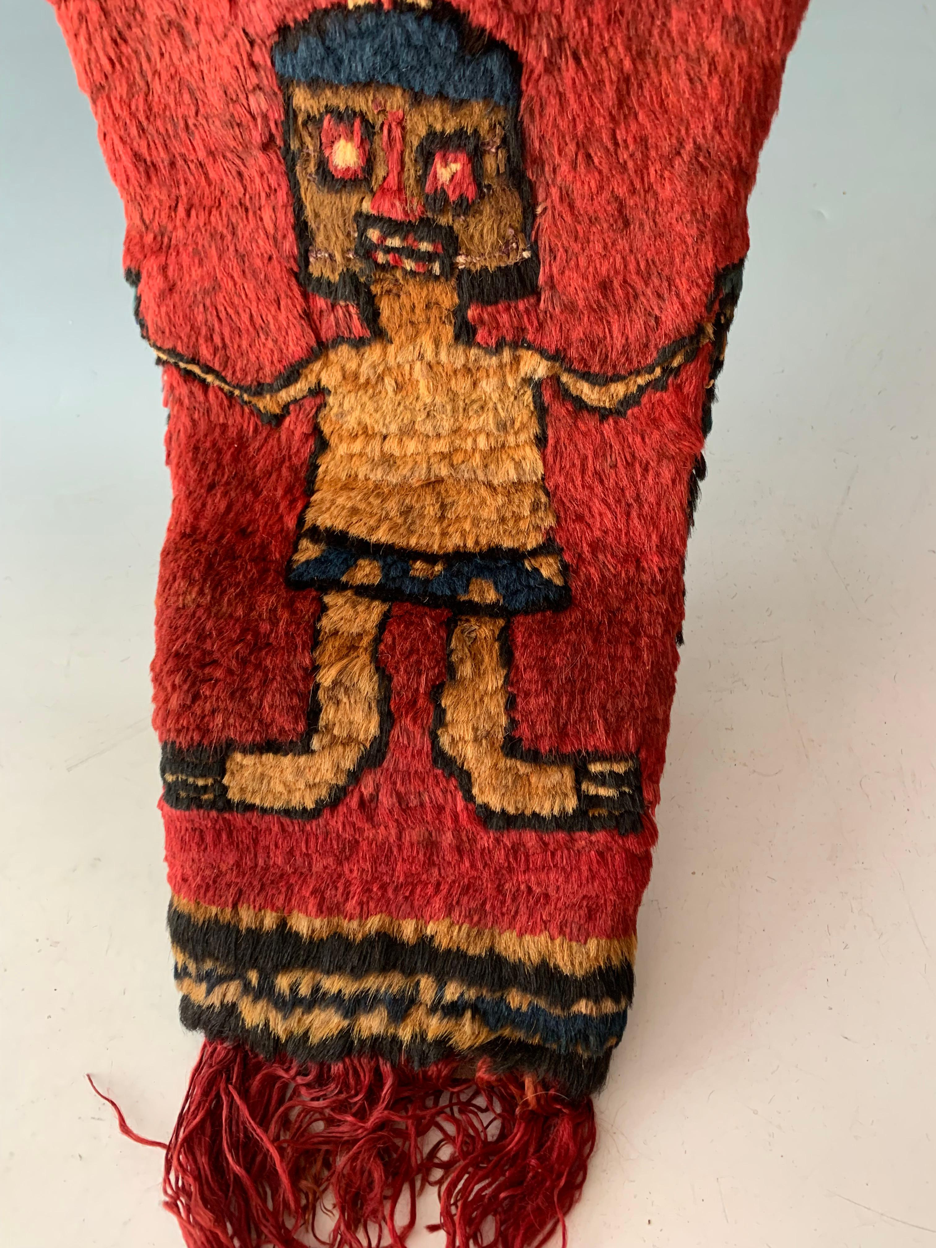 Peruvian Pre Columbian Superb Rare Large Coca Bag Nazca