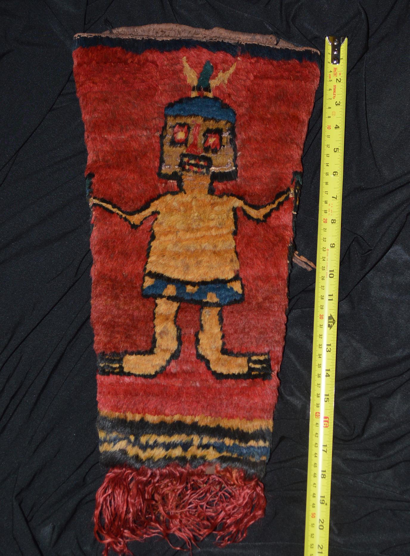 18th Century and Earlier Pre Columbian Superb Rare Large Coca Bag Nazca