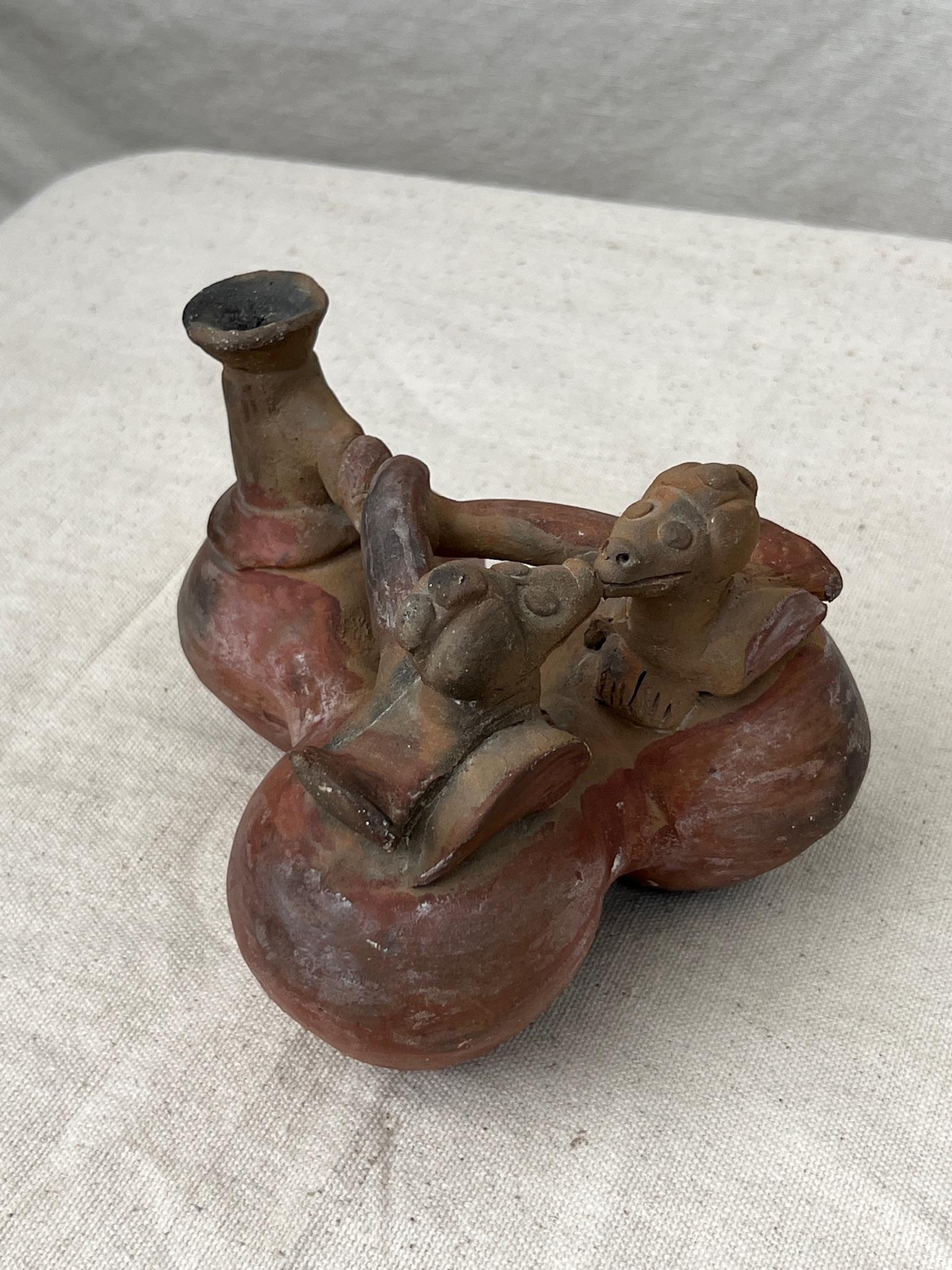 Pre-Columbian Pre Columbian Terracotta Chimu Vessel Pottery For Sale