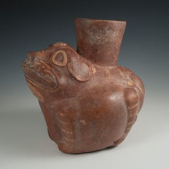 Pre-Columbian Terracotta Dog/Frog Vessel Huari/Moche Culture, North Coast Peru