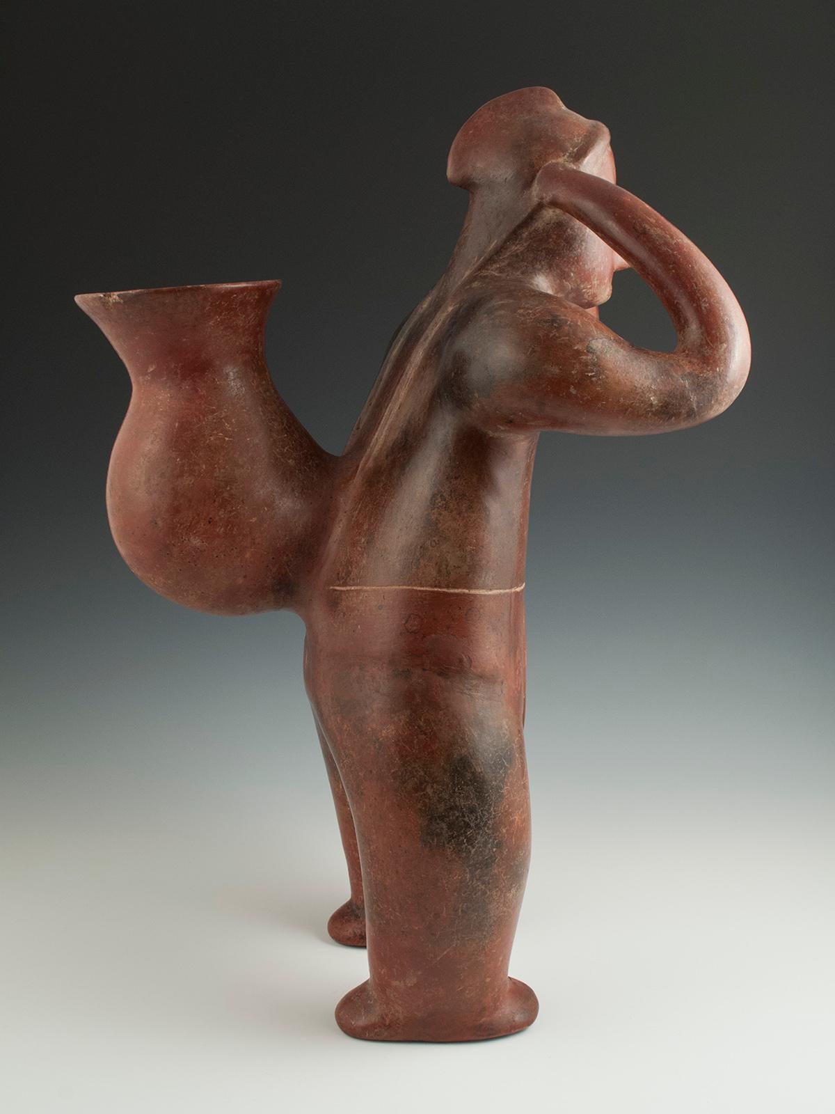 Tribal Pre-Columbian Terracotta Water Carrier ‘Cargador’ Colima, West Mexico