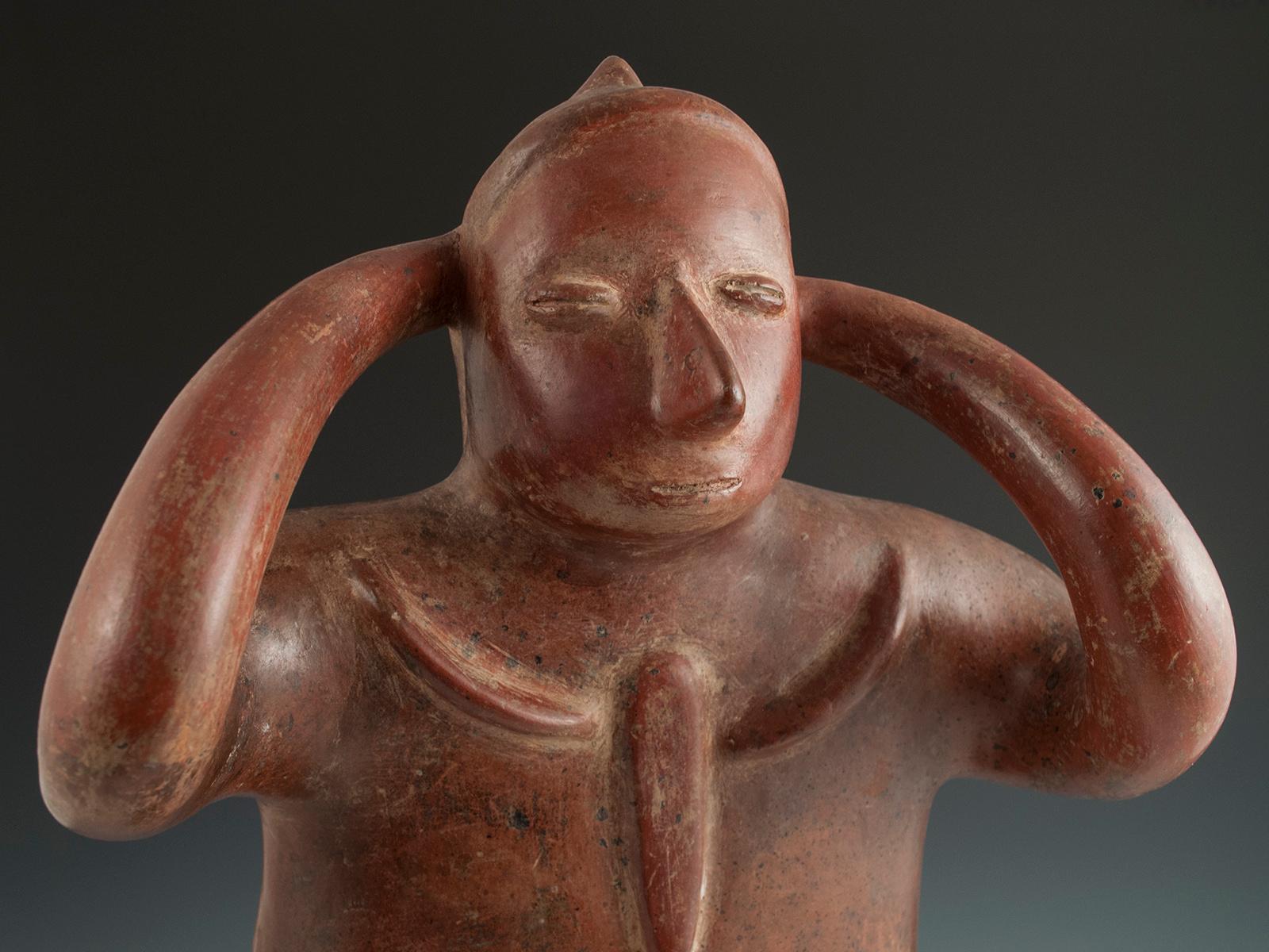 Pre-Columbian Terracotta Water Carrier ‘Cargador’ Colima, West Mexico In Good Condition In Point Richmond, CA