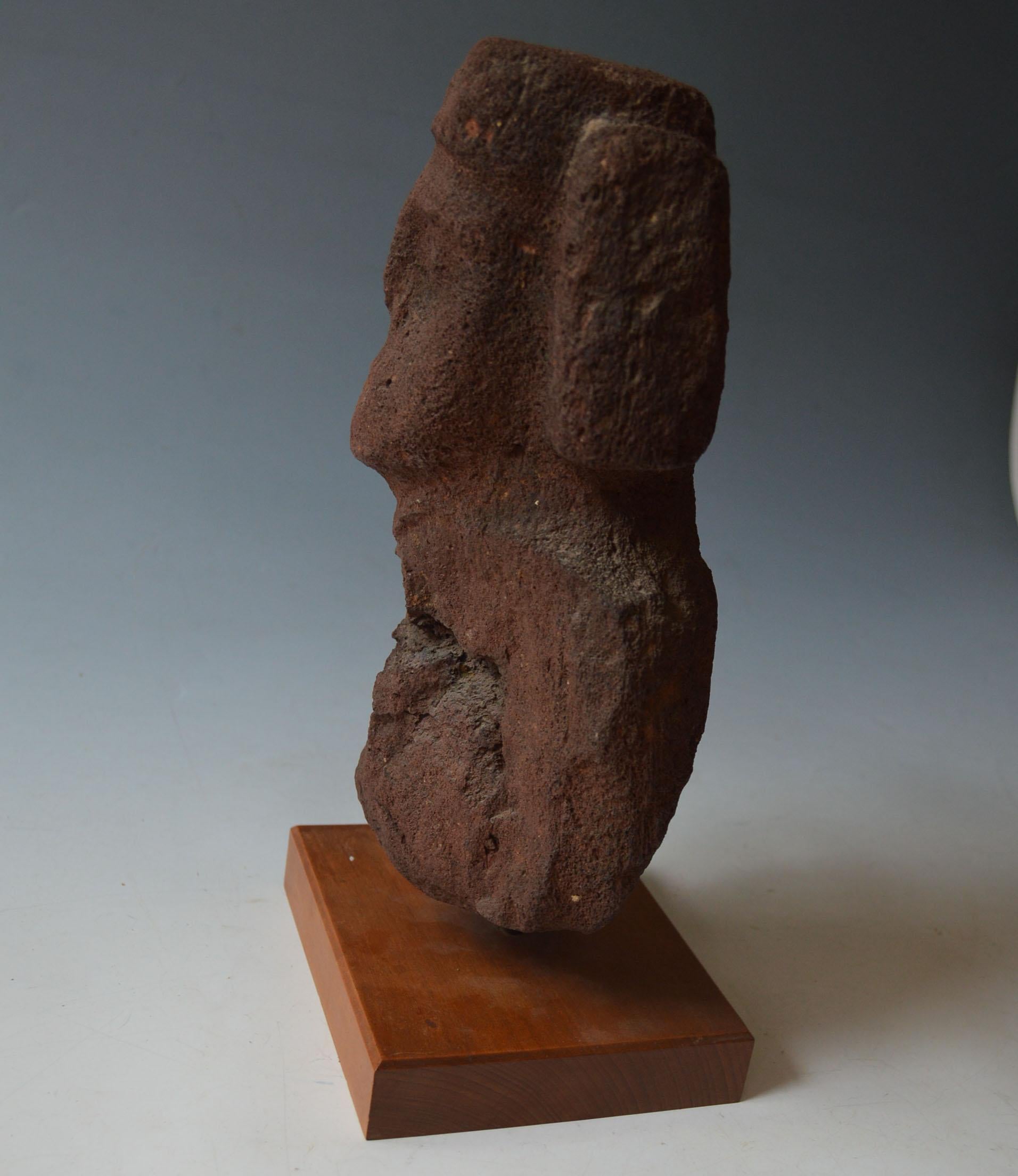 Hand-Crafted Pre Columbian Totonac stone bust Figure Veracruz Mexico Circa  600-900 A.D For Sale