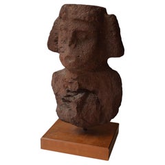 Vintage Pre Columbian Totonac stone bust Figure Veracruz Mexico Circa  600-900 A.D