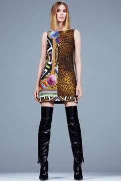 Pre-Fall/14 L#9 VERSACE BLACK LEATHER OVET-the-KNEE Boots with TASSELS 36