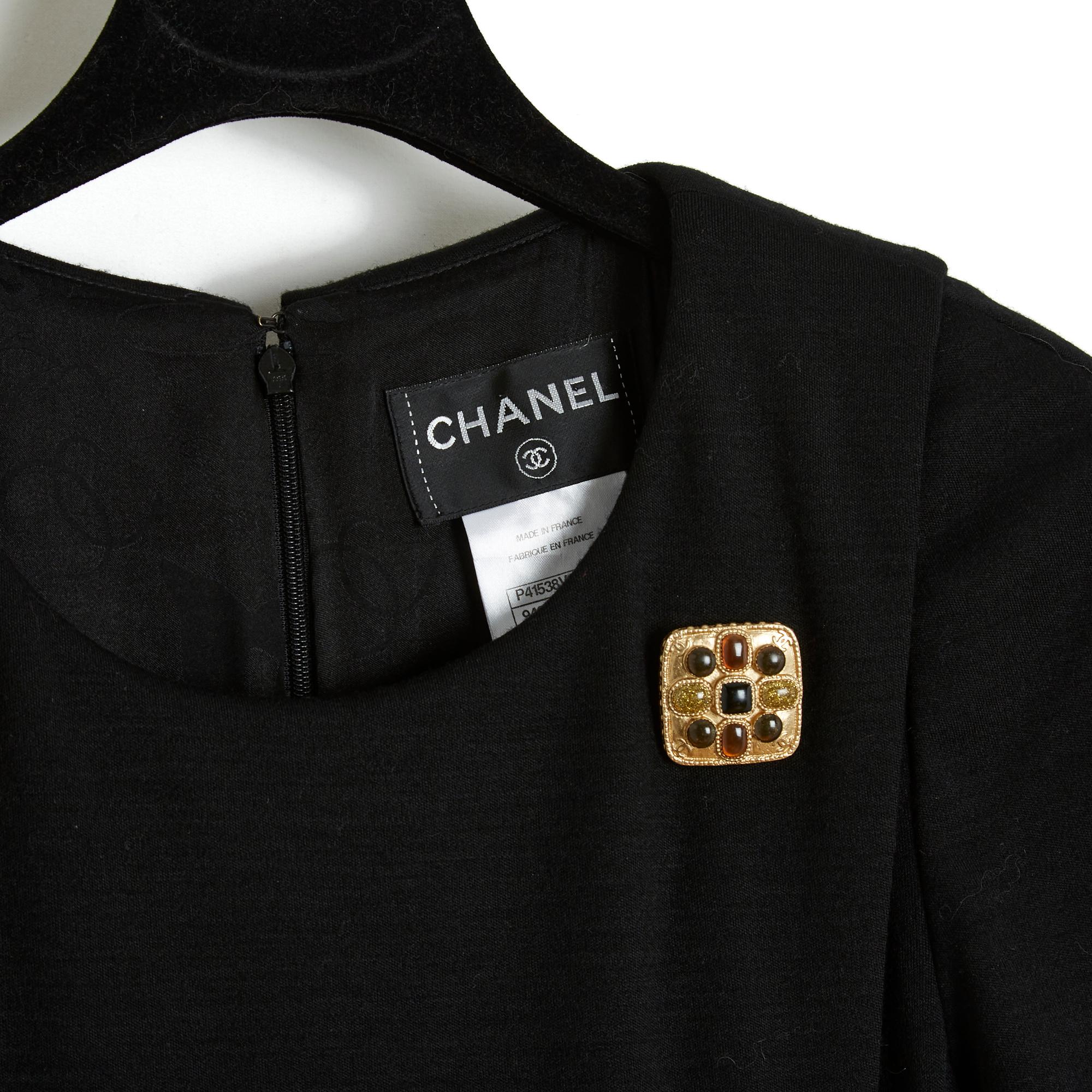 Chanel Navy/GoldMetallic Dress 38FR main image 1