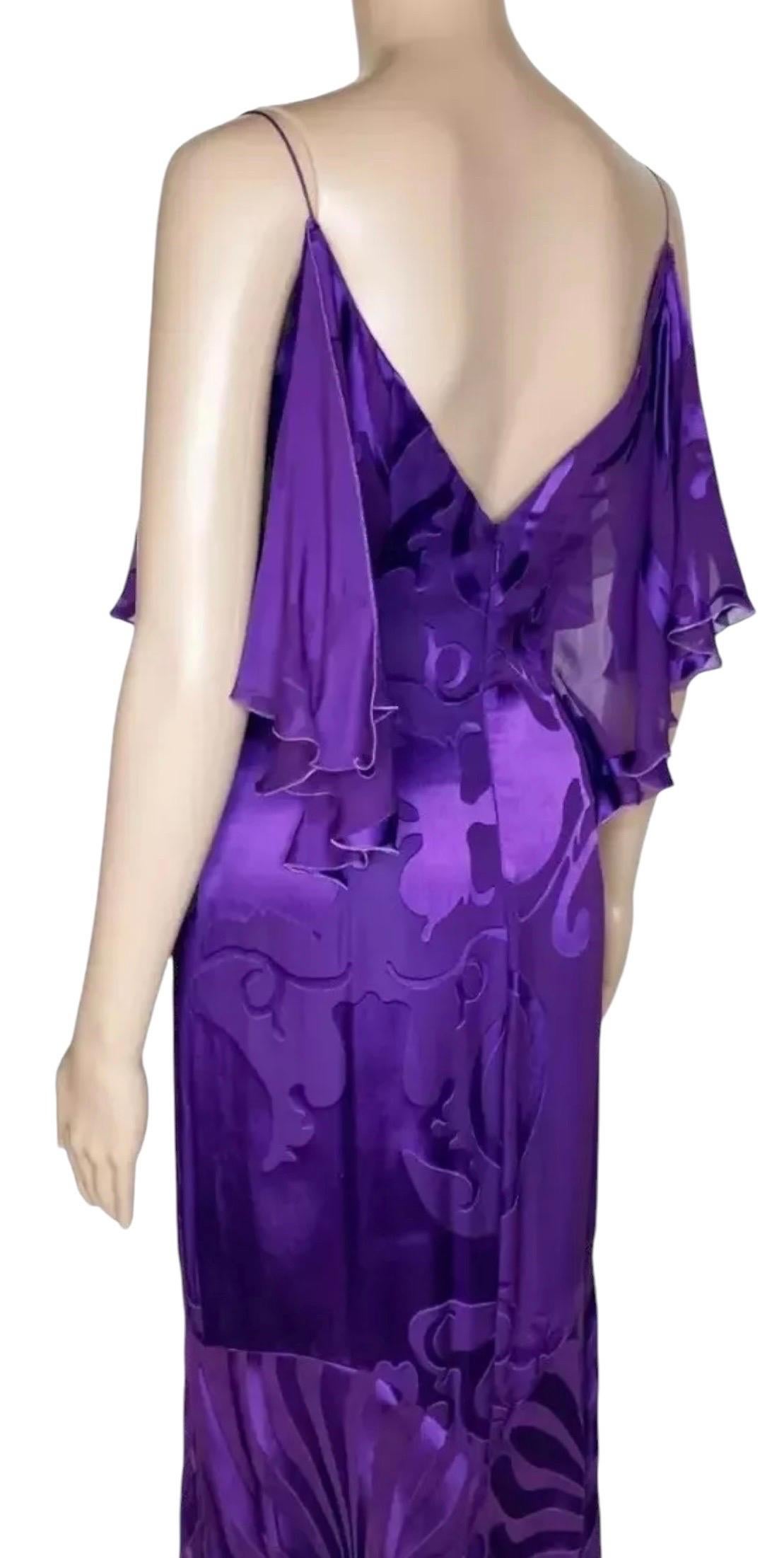 Pre-Fall 2011 Look #5 Versace Purple Floral Gown Dress 38 - 2 For Sale 6