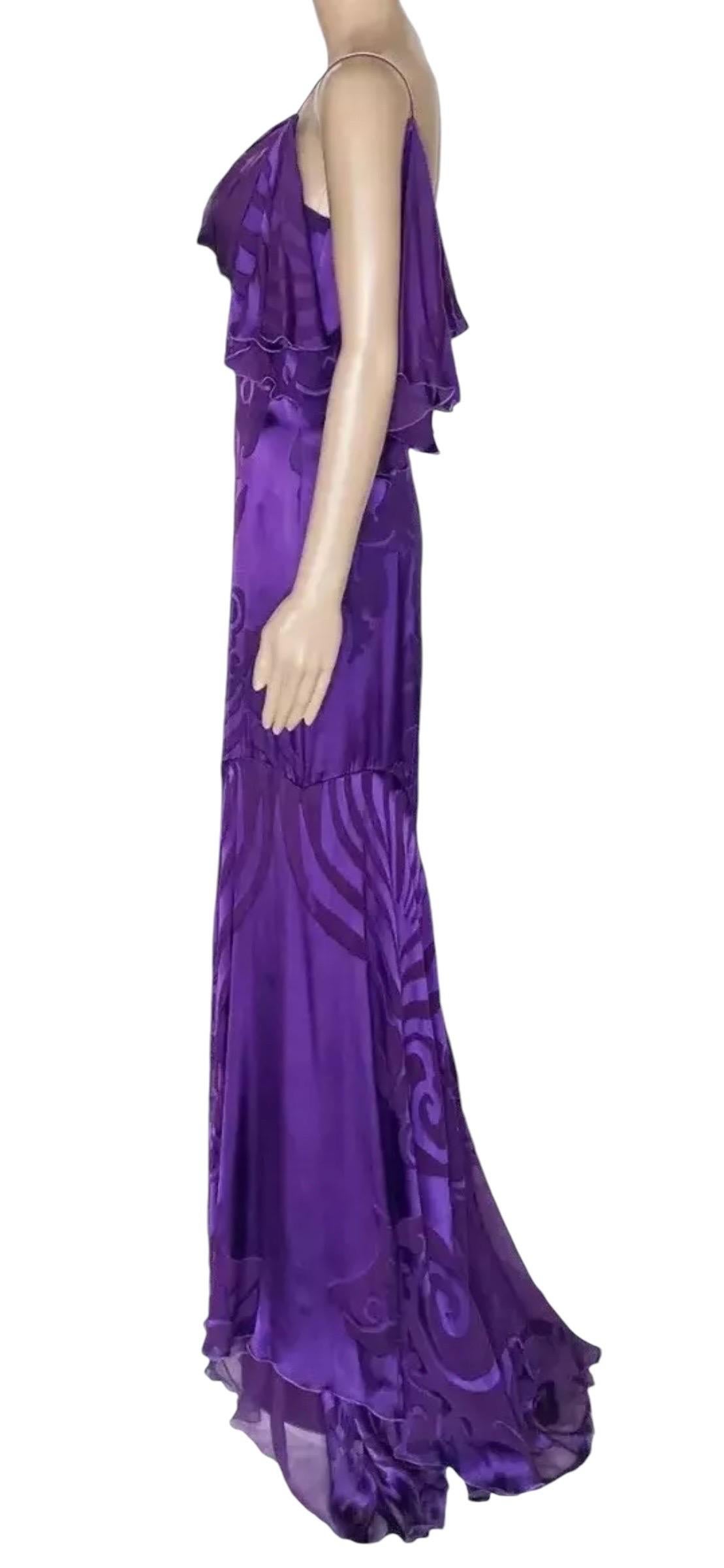Pre-Fall 2011 Look #5 Versace Purple Floral Gown Dress 38 - 2 For Sale 1