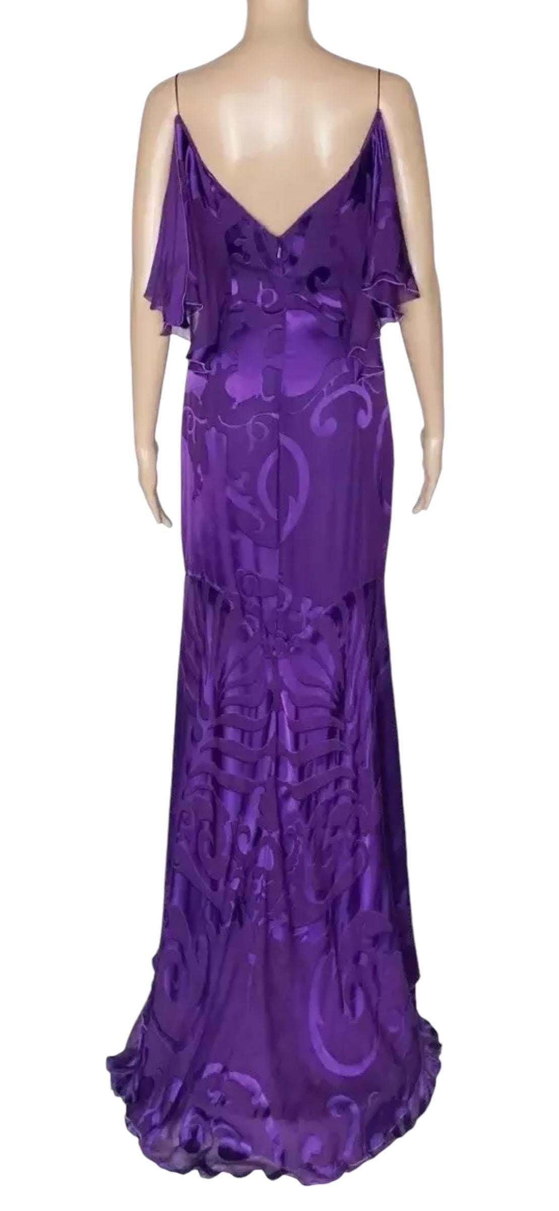 Pre-Fall 2011 Look #5 Versace Purple Floral Gown Dress 38 - 2 For Sale 3